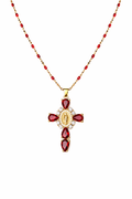 Collier Croix Rubis Sacré