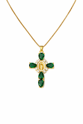 Collier Croix Émeraude